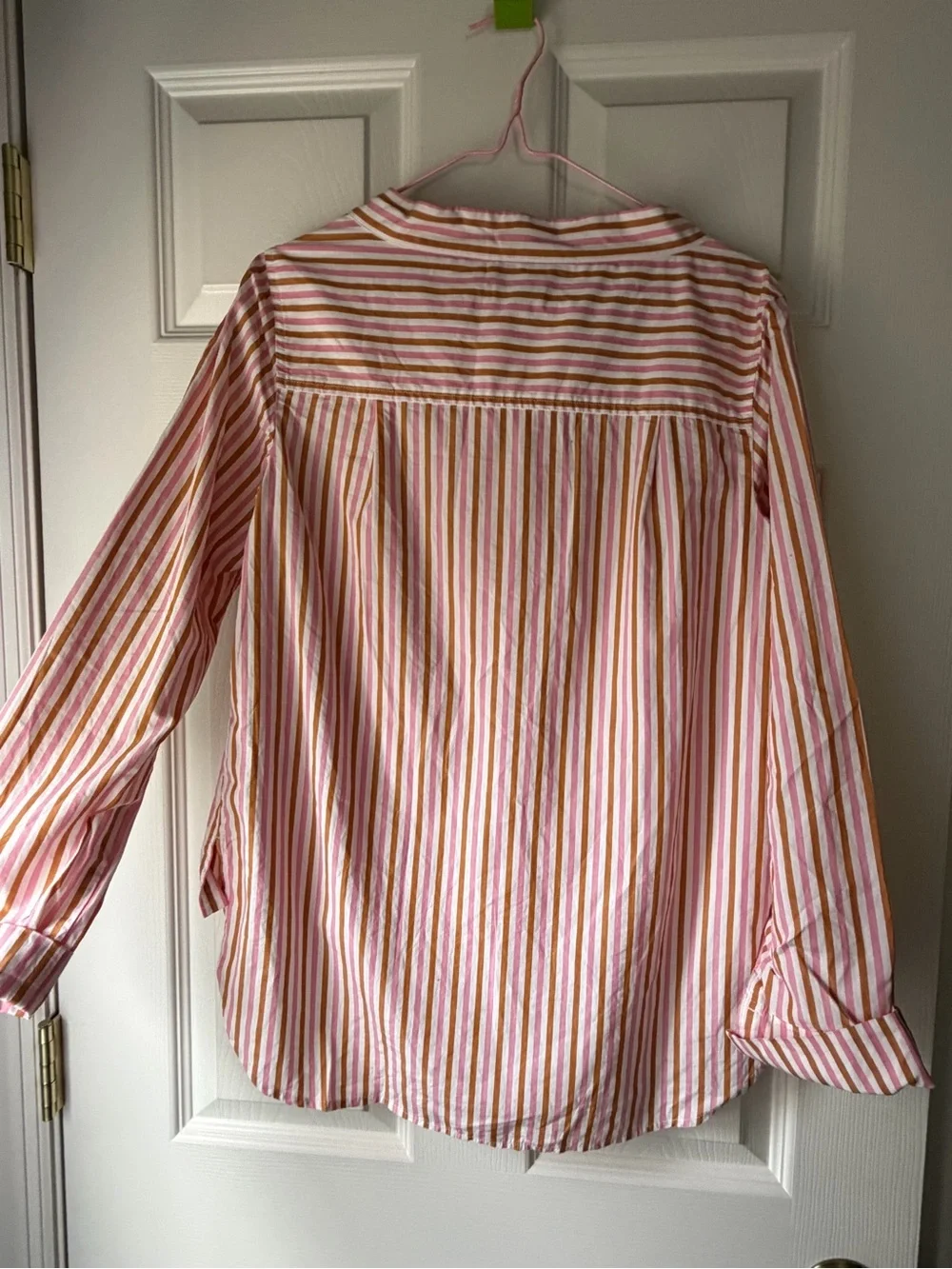 J Crew Pink & Brown Striped Top